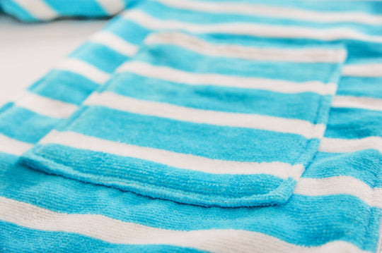 Zippy Ocean Blue Kids Hooded Towel | Zippy by Rad Kids | Kids Poncho Towel | Kids Hooded Towels with Zip |